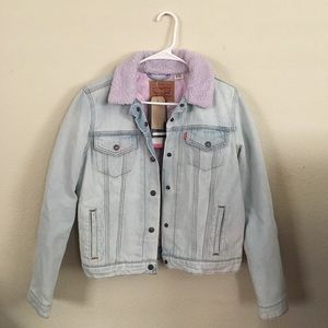 Pink Levi’s Sherpa Denim jacket